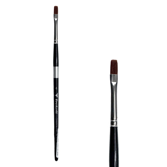 Trekell Crimson Taklon Short Handle Artist Brush, size #4 Bright, ideal for Watercolor, Oil, and Acrylic Painting