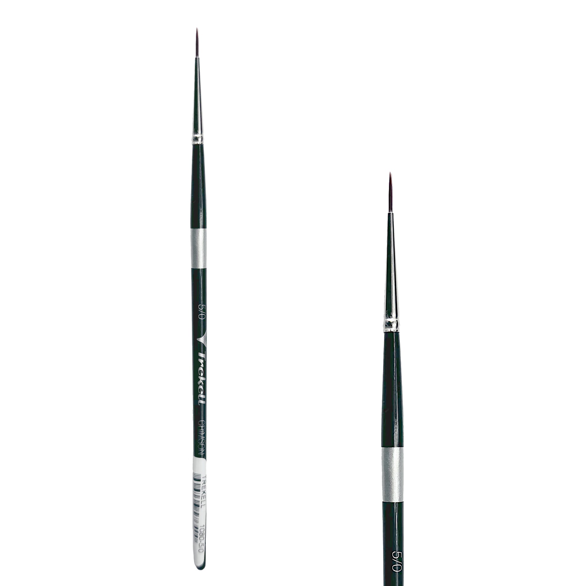 Trekell Crimson Taklon Short Handle Artist Brush, size Size #5/0 Liner, ideal for Watercolor, Oil, and Acrylic Painting