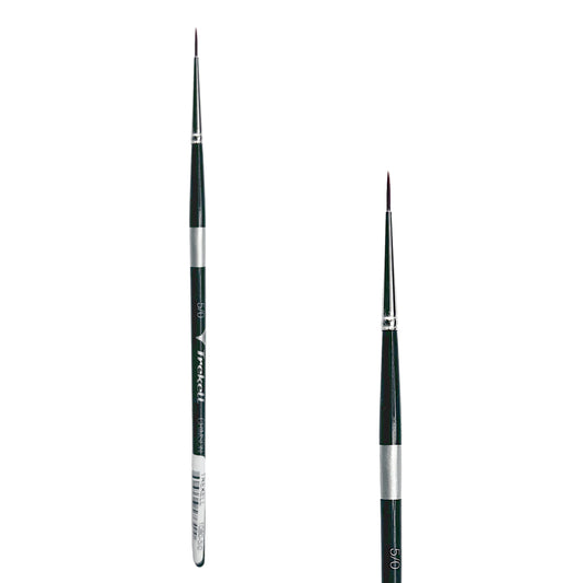 Trekell Crimson Taklon Short Handle Artist Brush, size Size #5/0 Liner, ideal for Watercolor, Oil, and Acrylic Painting