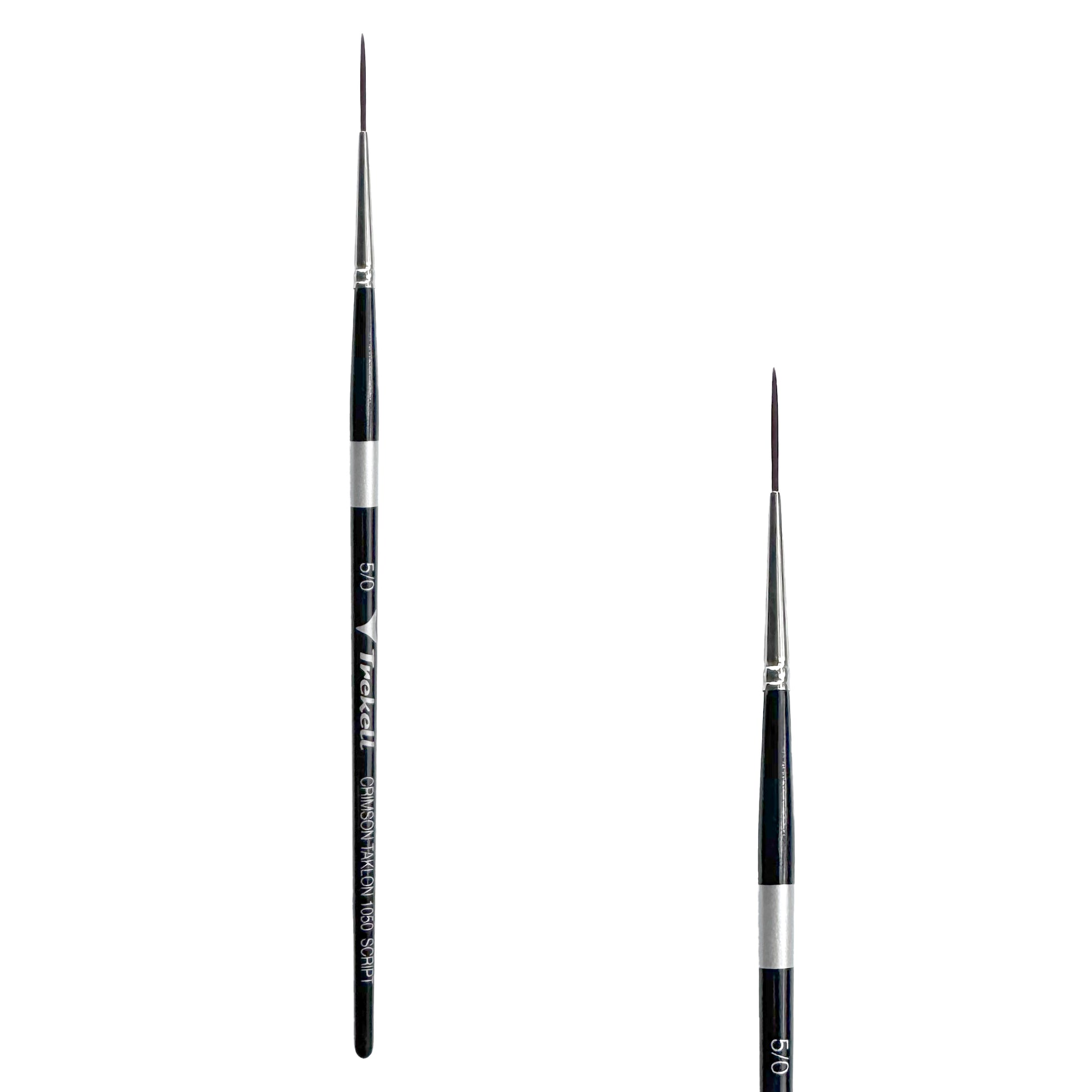 Trekell Crimson Taklon Short Handle Artist Brush, size Size #5/0 Script/Rigger, ideal for Watercolor, Oil, and Acrylic Painting