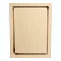 Trekell 5" × 7" square floater wood panel made from 1/2" Baltic birch with 1/4" routed gap and 1/2" frame edge, pre-sanded smooth surface with keyhole backing, ready for sealing and priming for various painting media.