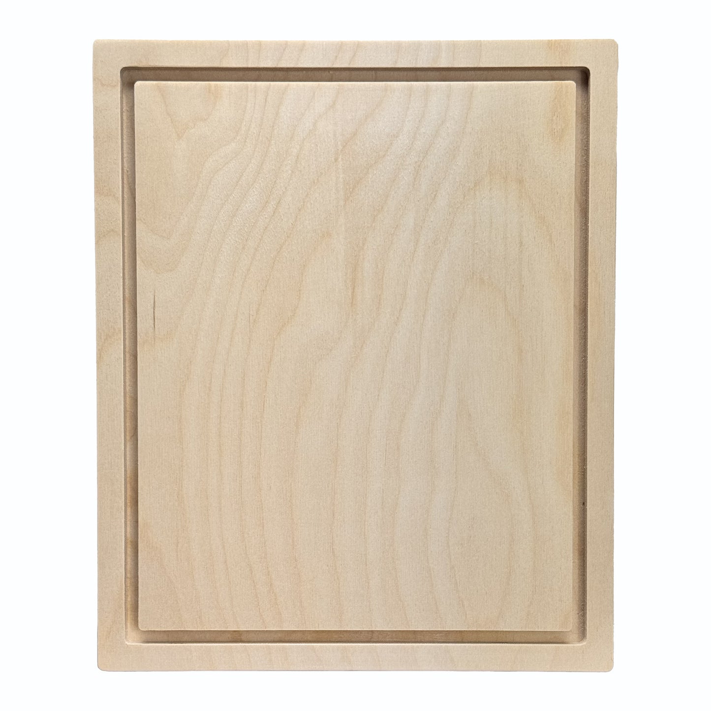 Trekell 8" x 10" square floater wood panel made from 1/2" Baltic birch with 1/4" routed gap and 1/2" frame edge, pre-sanded smooth surface with keyhole backing, ready for sealing and priming for various painting media.