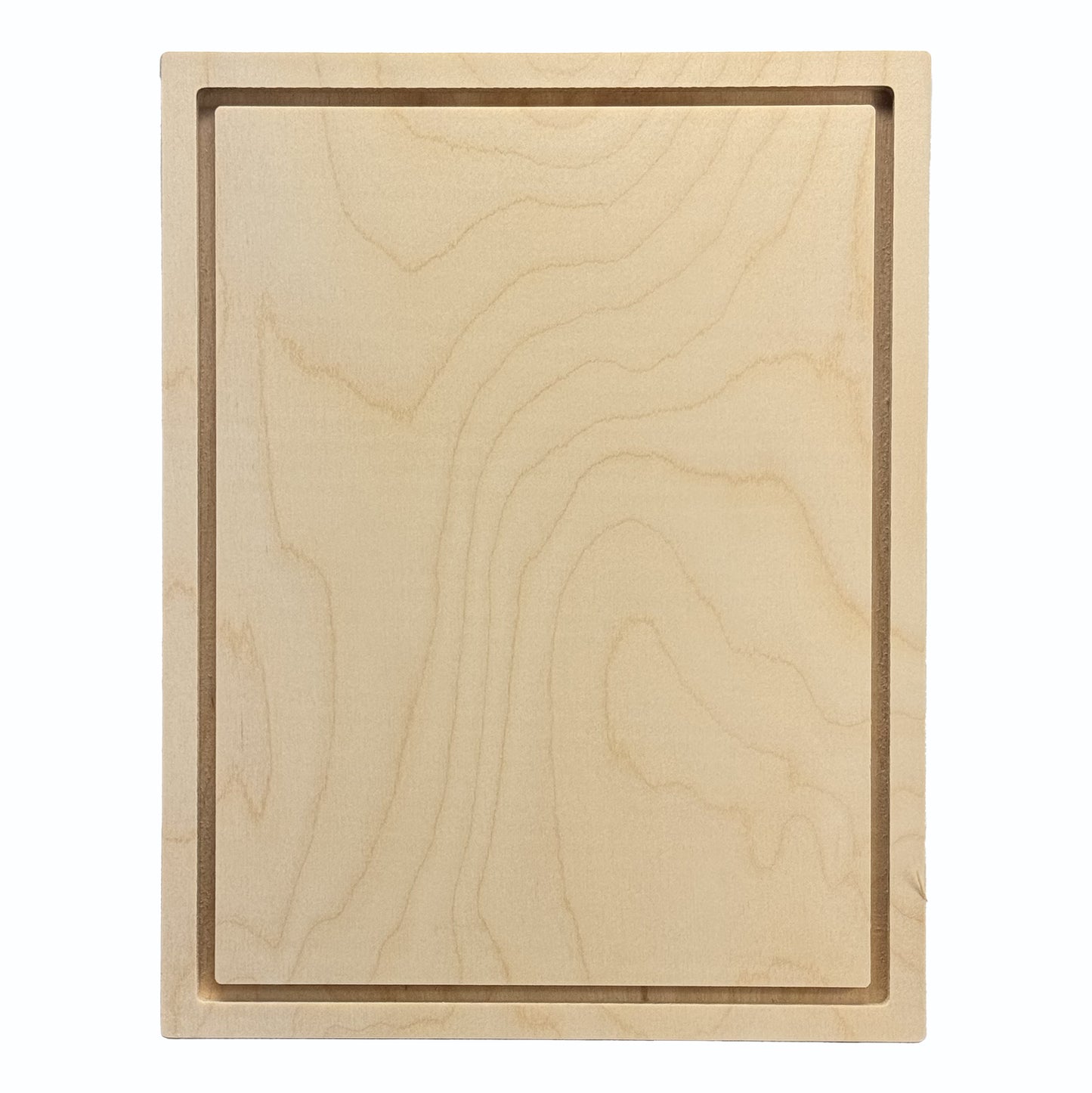 Trekell 9" x 12" square floater wood panel made from 1/2" Baltic birch with 1/4" routed gap and 1/2" frame edge, pre-sanded smooth surface with keyhole backing, ready for sealing and priming for various painting media.