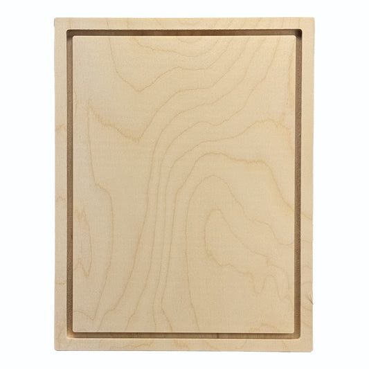 Trekell 9" x 12" square floater wood panel made from 1/2" Baltic birch with 1/4" routed gap and 1/2" frame edge, pre-sanded smooth surface with keyhole backing, ready for sealing and priming for various painting media.