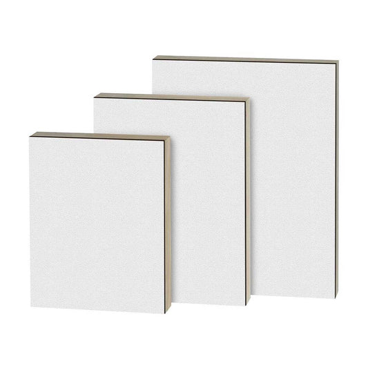 Trekell 8" x 10" gesso-primed hardboard panel with 7/8" gallery-profile basswood cradle, lightly textured, sealed with Golden GAC 100, suitable for oil and acrylic painting, made in the USA.
