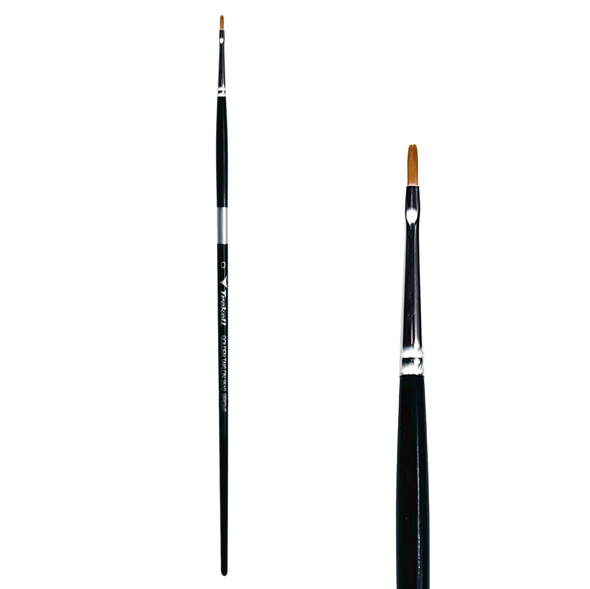 Trekell Golden Taklon #0 Bright Brush is ideal for Watercolor, Oil, and Acrylic Painting
