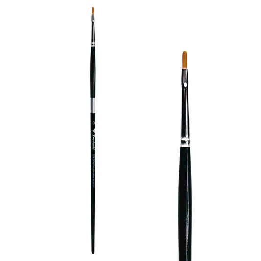 Trekell Golden Taklon #0 Filbert Brush is ideal for Watercolor, Oil, and Acrylic Painting