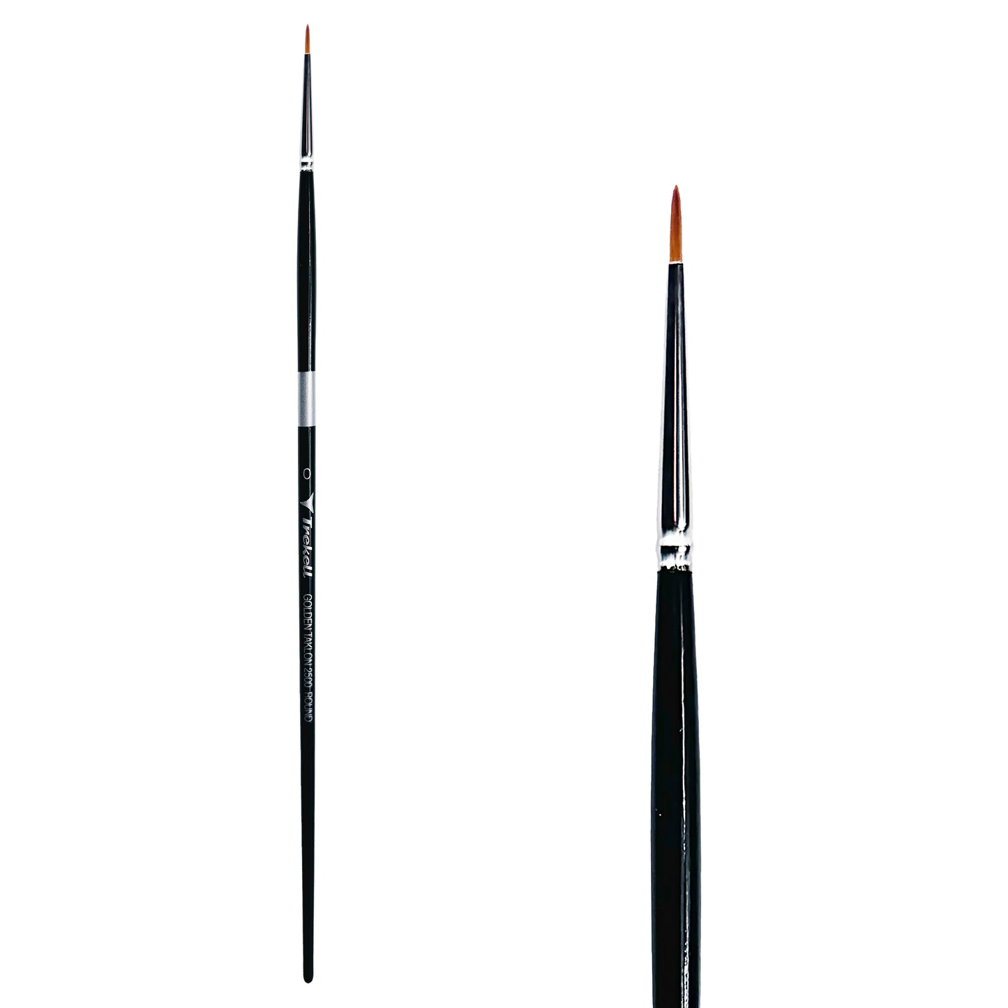 Trekell Golden Taklon #0 Round Brush is ideal for Watercolor, Oil, and Acrylic Painting