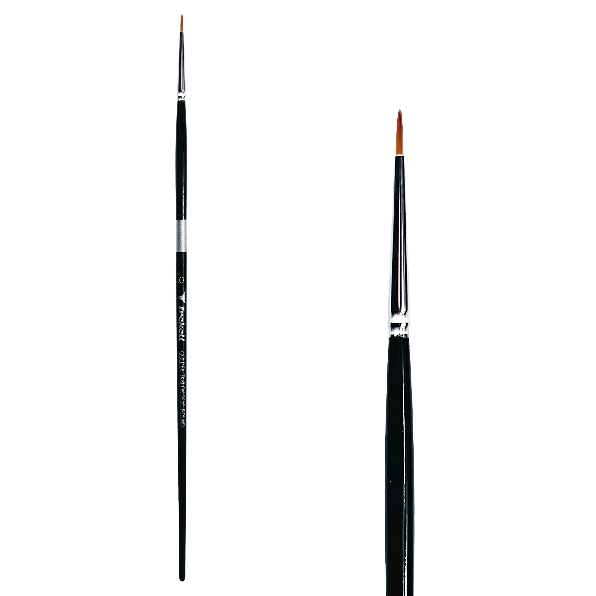 Trekell Golden Taklon #0 Round Brush is ideal for Watercolor, Oil, and Acrylic Painting
