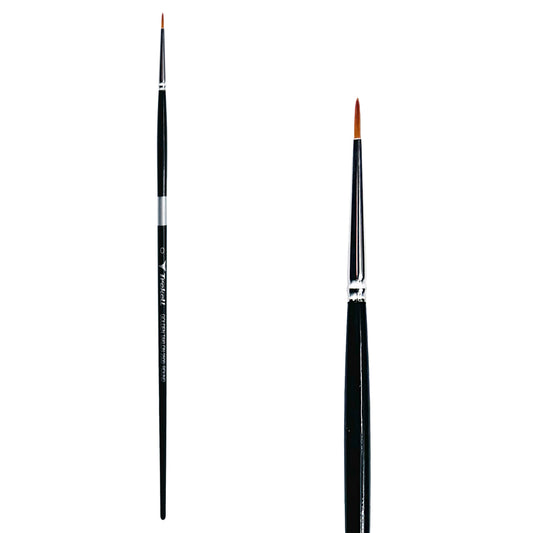 Trekell Golden Taklon #0 Round Brush is ideal for Watercolor, Oil, and Acrylic Painting
