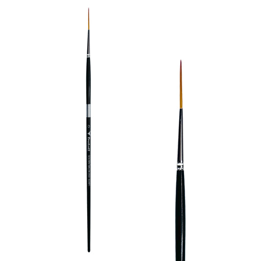 Trekell Golden Taklon #0 Script/Rigger Brush is ideal for Watercolor, Oil, and Acrylic Painting