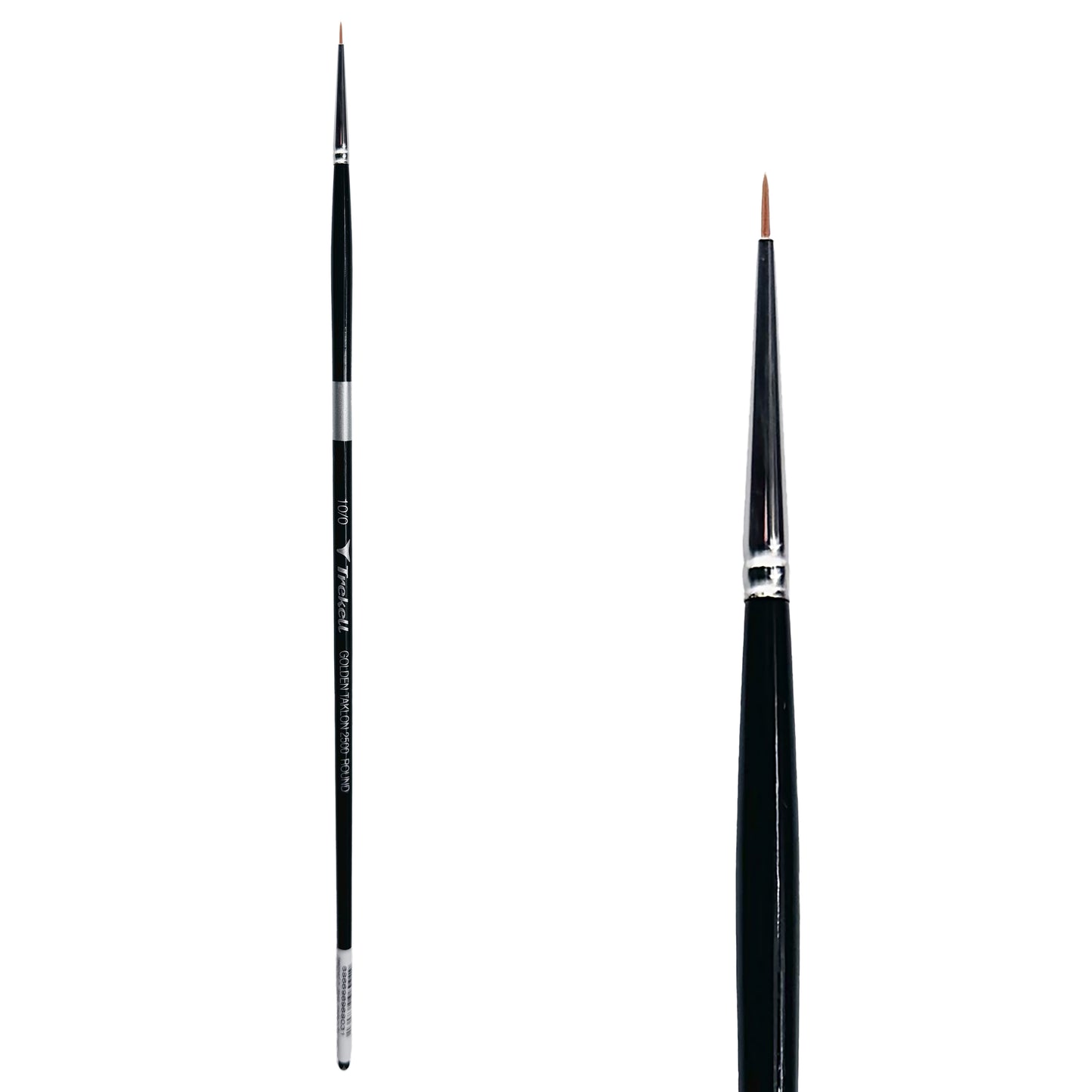 Trekell Golden Taklon #10/0 Round Brush is ideal for Watercolor, Oil, and Acrylic Painting