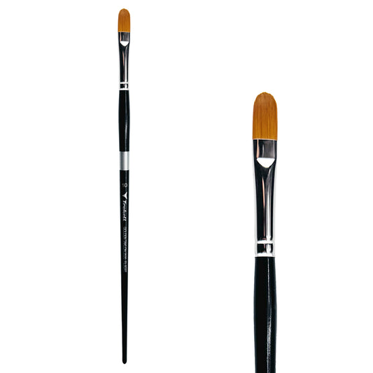 Trekell Golden Taklon #10 Filbert Brush is ideal for Watercolor, Oil, and Acrylic Painting