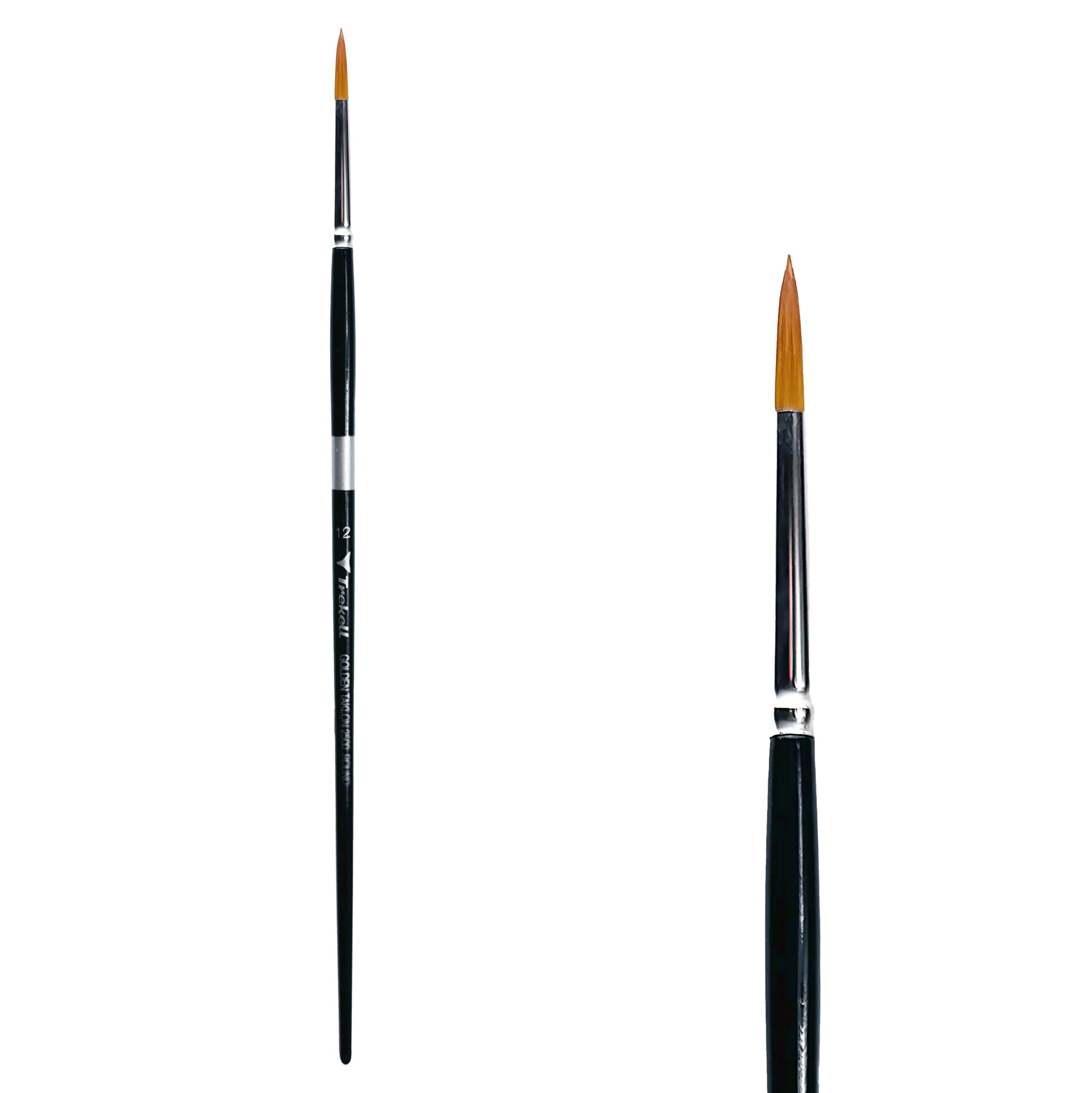 Trekell Golden Taklon #12 Round Brush is ideal for Watercolor, Oil, and Acrylic Painting