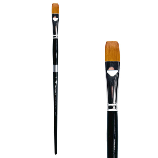 Trekell Golden Taklon #16 Bright Brush is ideal for Watercolor, Oil, and Acrylic Painting