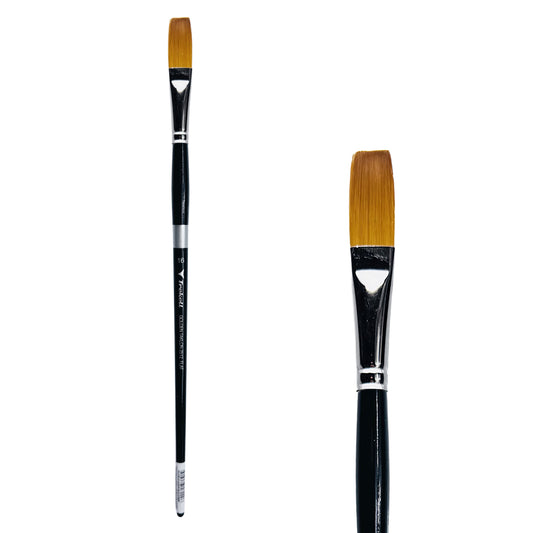 Trekell Golden Taklon #16 Flat Brush is ideal for Watercolor, Oil, and Acrylic Painting