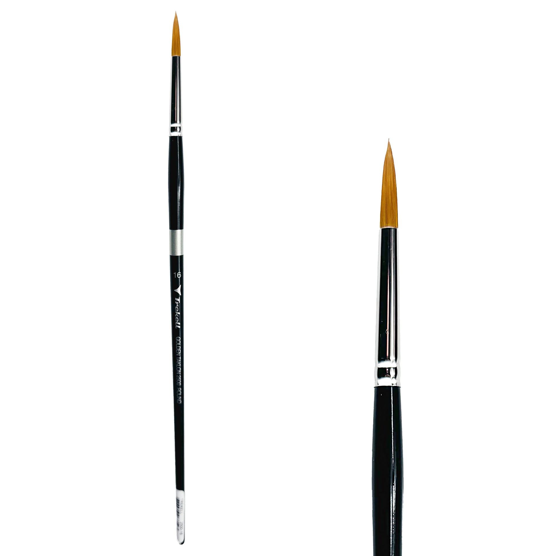 Trekell Golden Taklon #16 Round Brush is ideal for Watercolor, Oil, and Acrylic Painting