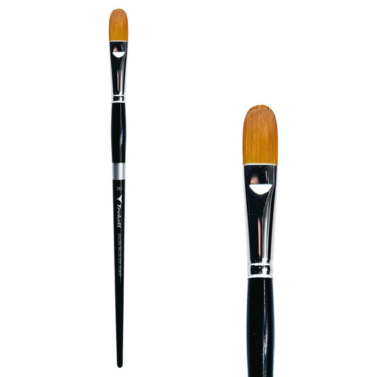 Trekell Golden Taklon #20 Filbert Brush is ideal for Watercolor, Oil, and Acrylic Painting