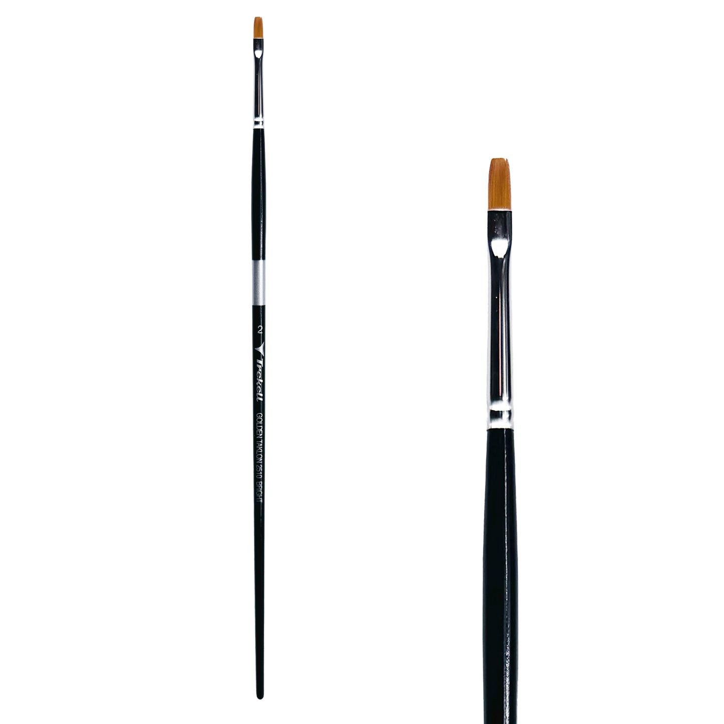 Trekell Golden Taklon #2 Bright Brush is ideal for Watercolor, Oil, and Acrylic Painting