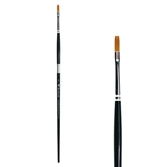 Trekell Golden Taklon #2 Flat Brush is ideal for Watercolor, Oil, and Acrylic Painting