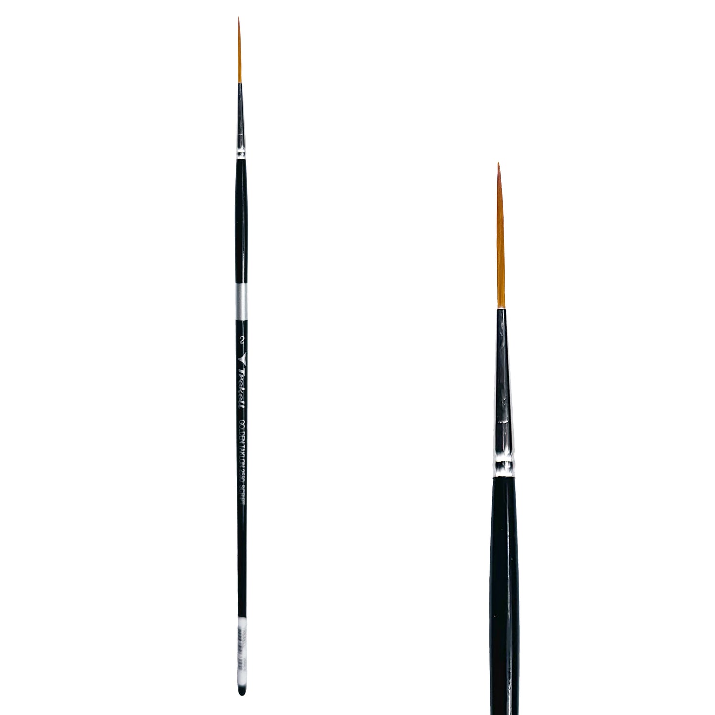 Trekell Golden Taklon #2 Script/Rigger Brush is ideal for Watercolor, Oil, and Acrylic Painting