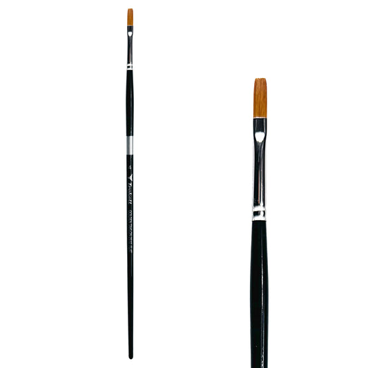 Trekell Golden Taklon #4 Flat Brush is ideal for Watercolor, Oil, and Acrylic Painting
