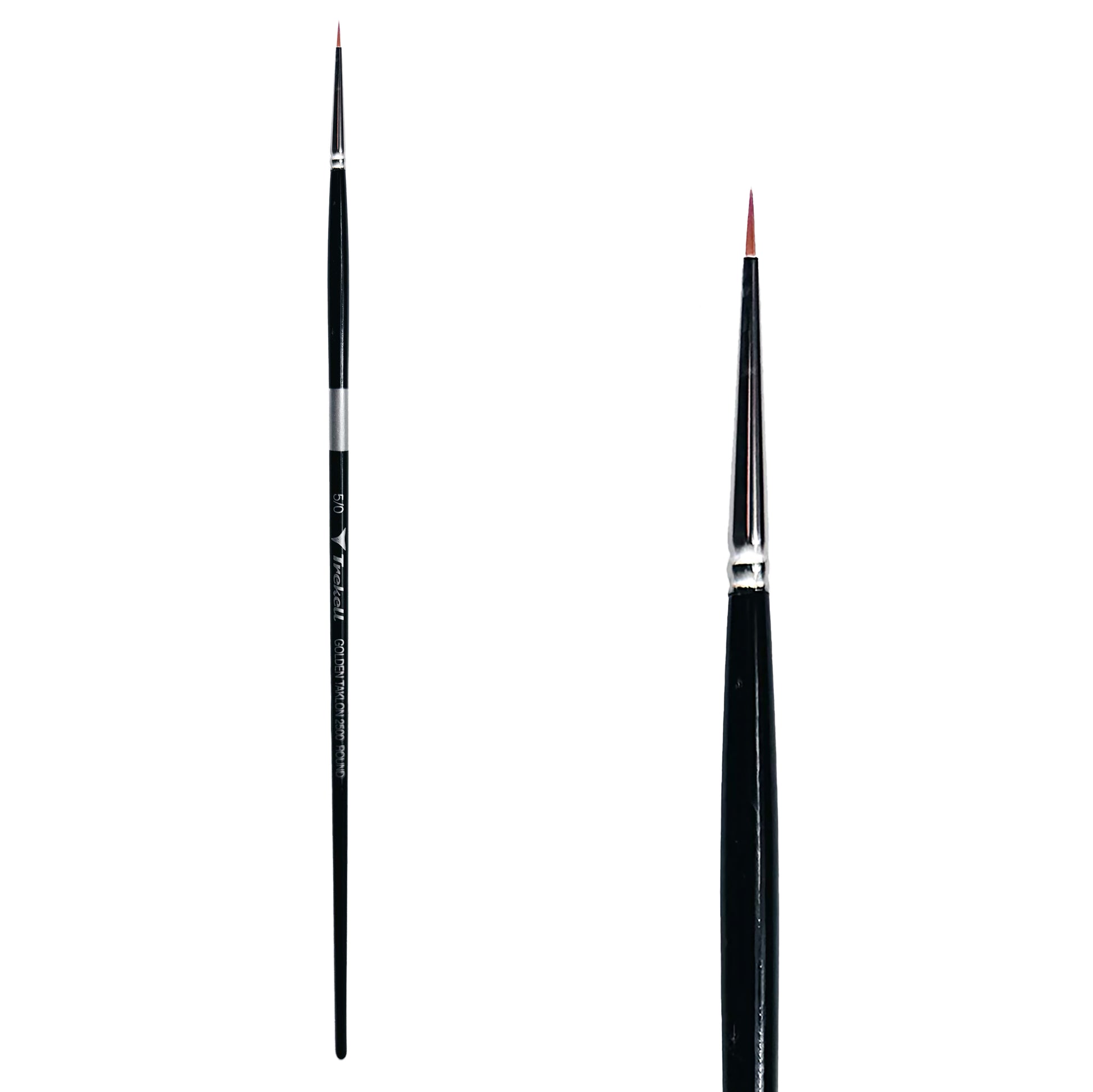 Trekell Golden Taklon #5/0 Round Brush is ideal for Watercolor, Oil, and Acrylic Painting