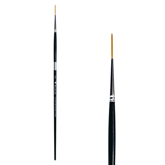 Trekell Golden Taklon #5/0 Script/Rigger Brush is ideal for Watercolor, Oil, and Acrylic Painting