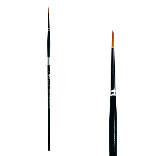 Trekell Golden Taklon #6 Round Brush is ideal for Watercolor, Oil, and Acrylic Painting