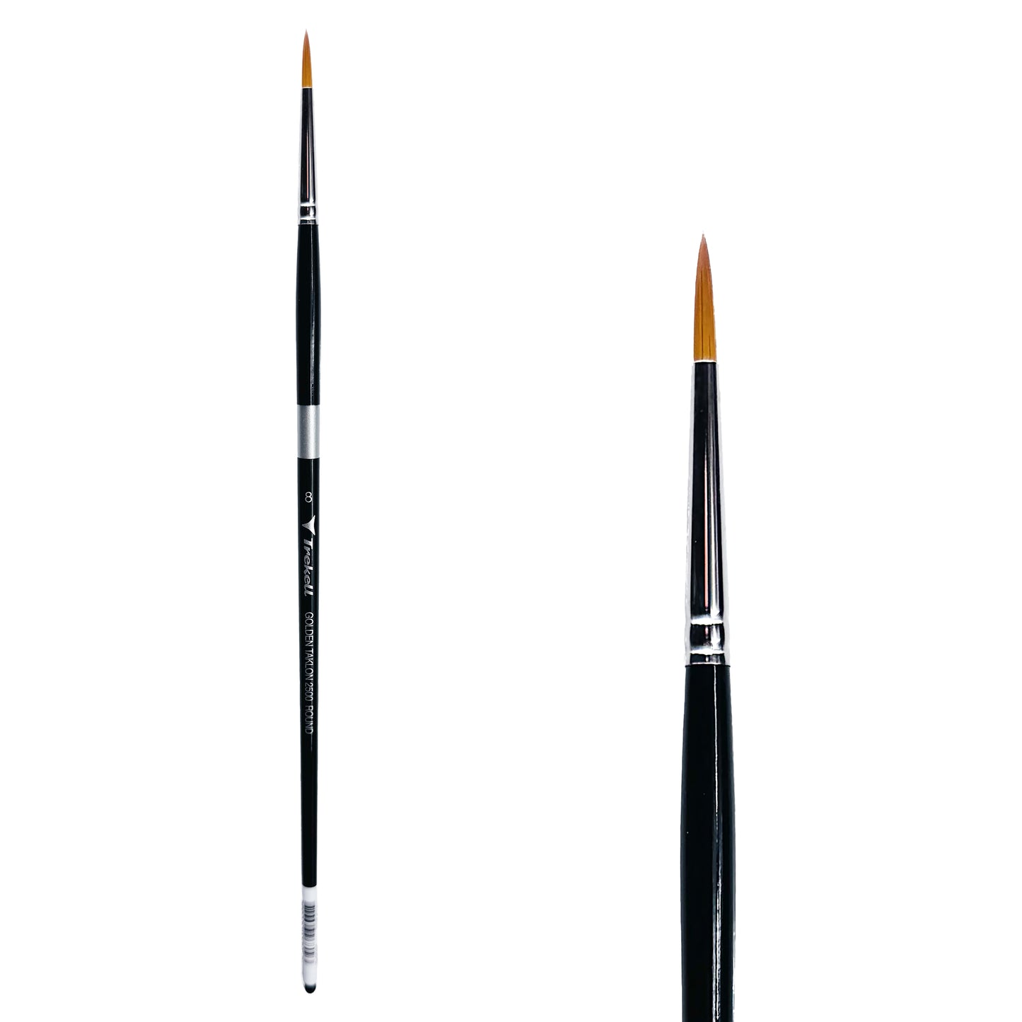 Trekell Golden Taklon #8 Round Brush is ideal for Watercolor, Oil, and Acrylic Painting
