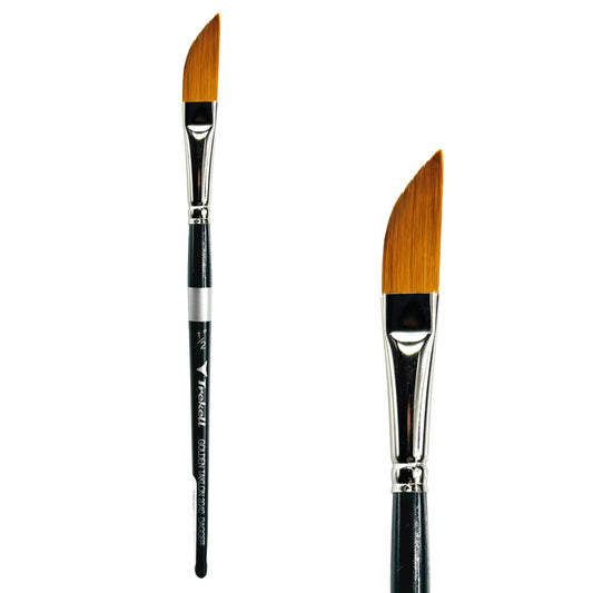 Trekell Golden Taklon Short Handle Artist brush, size 1/2" Dagger,  ideal for Watercolor, Oil, and Acrylic Painting