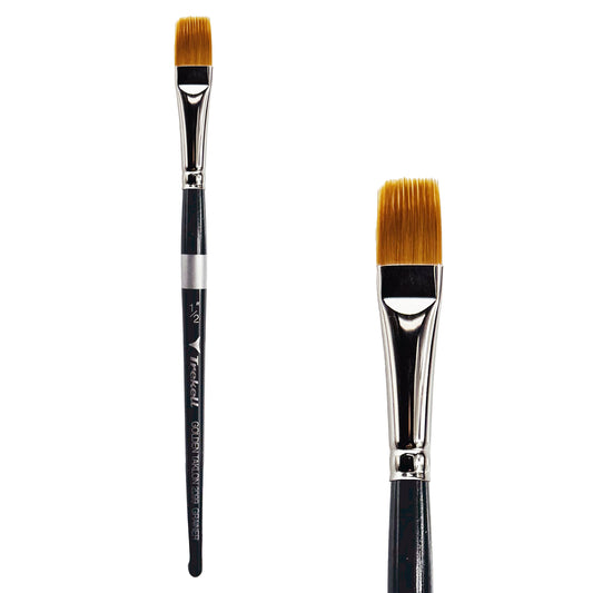 Trekell Golden Taklon Short Handle Artist brush, size 1/2" Grainer, ideal for Watercolor, Oil, and Acrylic Painting