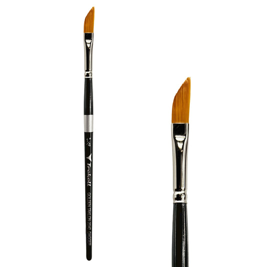 Trekell Golden Taklon Short Handle Artist brush, size 1/4" Dagger,  ideal for Watercolor, Oil, and Acrylic Painting