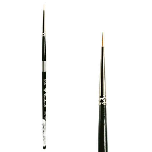 Trekell Golden Taklon Short Handle Artist brush, size #20/0 Liner, ideal for Watercolor, Oil, and Acrylic Painting