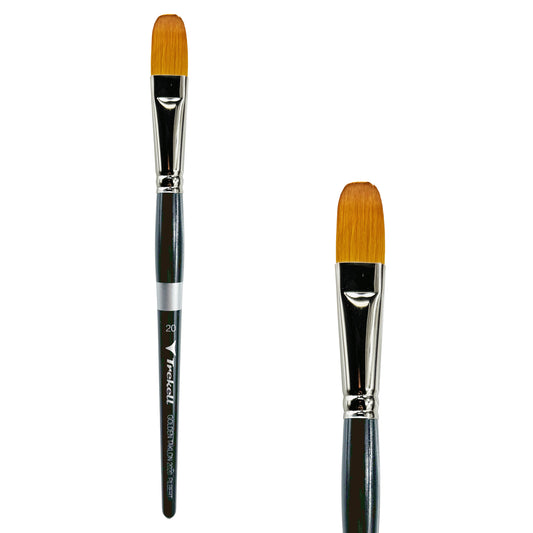Trekell Golden Taklon Short Handle Artist brush, size #20 Filbert,  ideal for Watercolor, Oil, and Acrylic Painting
