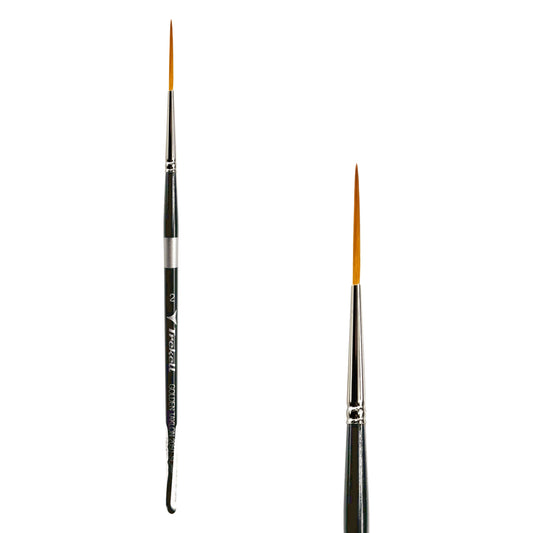 Trekell Golden Taklon Short Handle Artist brush, size #2 Script/Rigger, ideal for Watercolor, Oil, and Acrylic Painting

