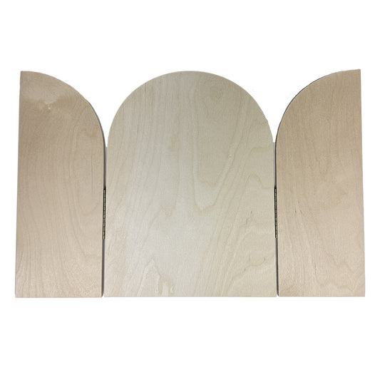 Trekell Gothic Rounded Arch Altar Panel is compatible with enamel, pencil, pastel, charcoal, encaustic, ink, gouache, watercolor, acrylic, and oil paints.