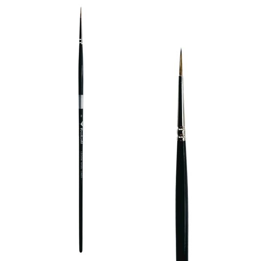 Trekell Legion Synthetic Mongoose Long Handle Artist Brush, size #0 Liner, designed for oil and acrylic painting.
