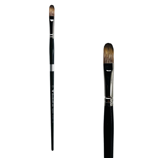 
Trekell Legion Synthetic Mongoose Long Handle Artist Brush, size #10 Filbert, designed for oil and acrylic painting.