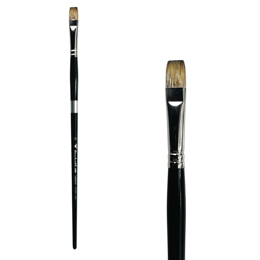 Trekell Legion Synthetic Mongoose Long Handle Artist Brush, size #10 Flat, designed for oil and acrylic painting.
