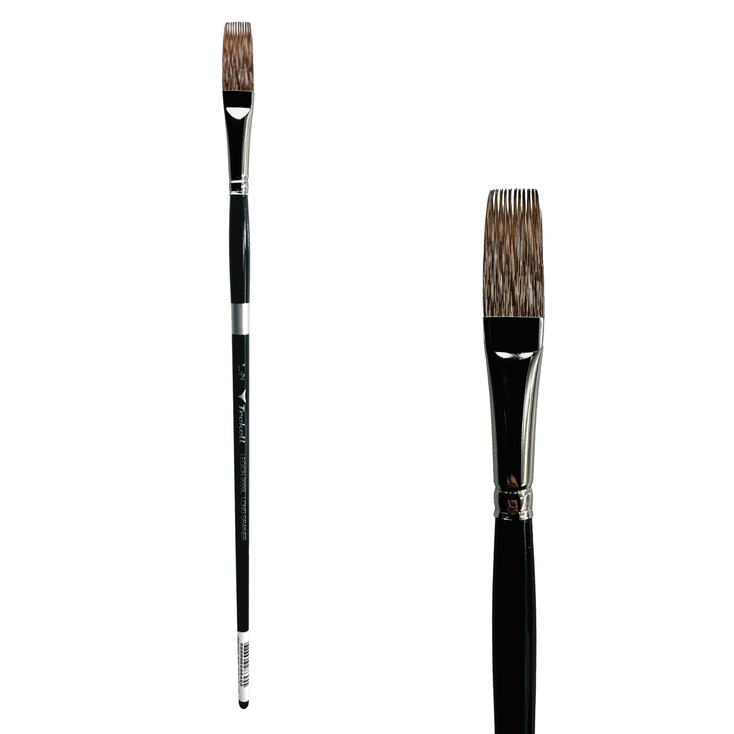 Trekell Legion Synthetic Mongoose Long Handle Artist Brush, size 1/2" Long Grainer, designed for oil and acrylic painting.