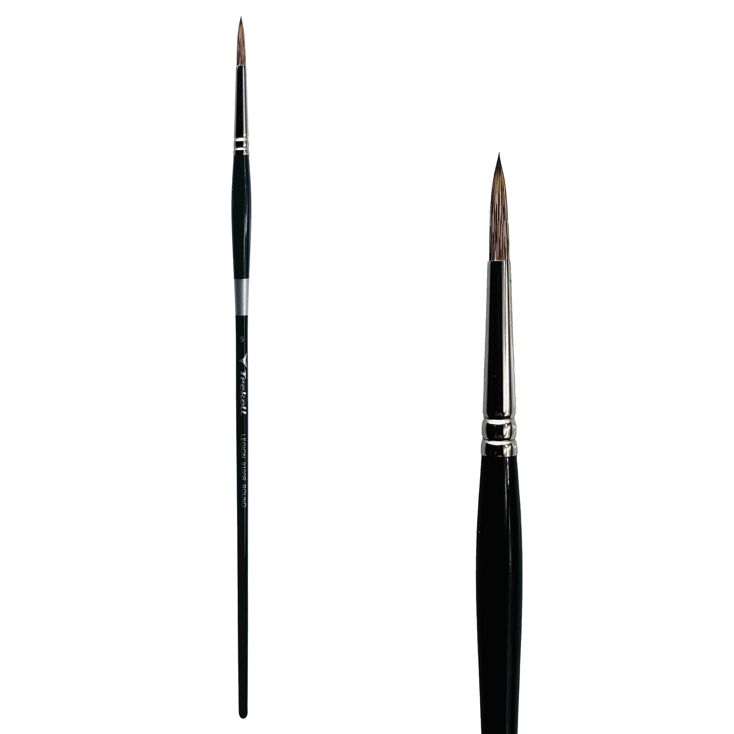 Trekell Legion Synthetic Mongoose Long Handle Artist Brush, size #6 Round, designed for oil and acrylic painting.