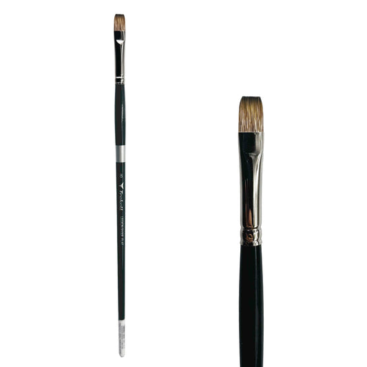 Trekell Legion Synthetic Mongoose Long Handle Artist Brush, size #8 Flat, designed for oil and acrylic painting.