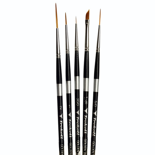Trekell Linework Brush Set 5 Piece with durable synthetic brushes for precise, smooth linework in watercolor, acrylic, and ink.