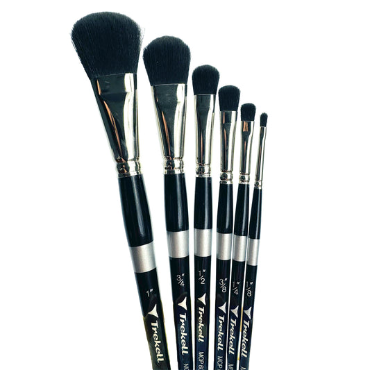 Trekell Complete Oval Mop Brush Set is perfect tool for watercolor, acrylic, or oil paintings. 