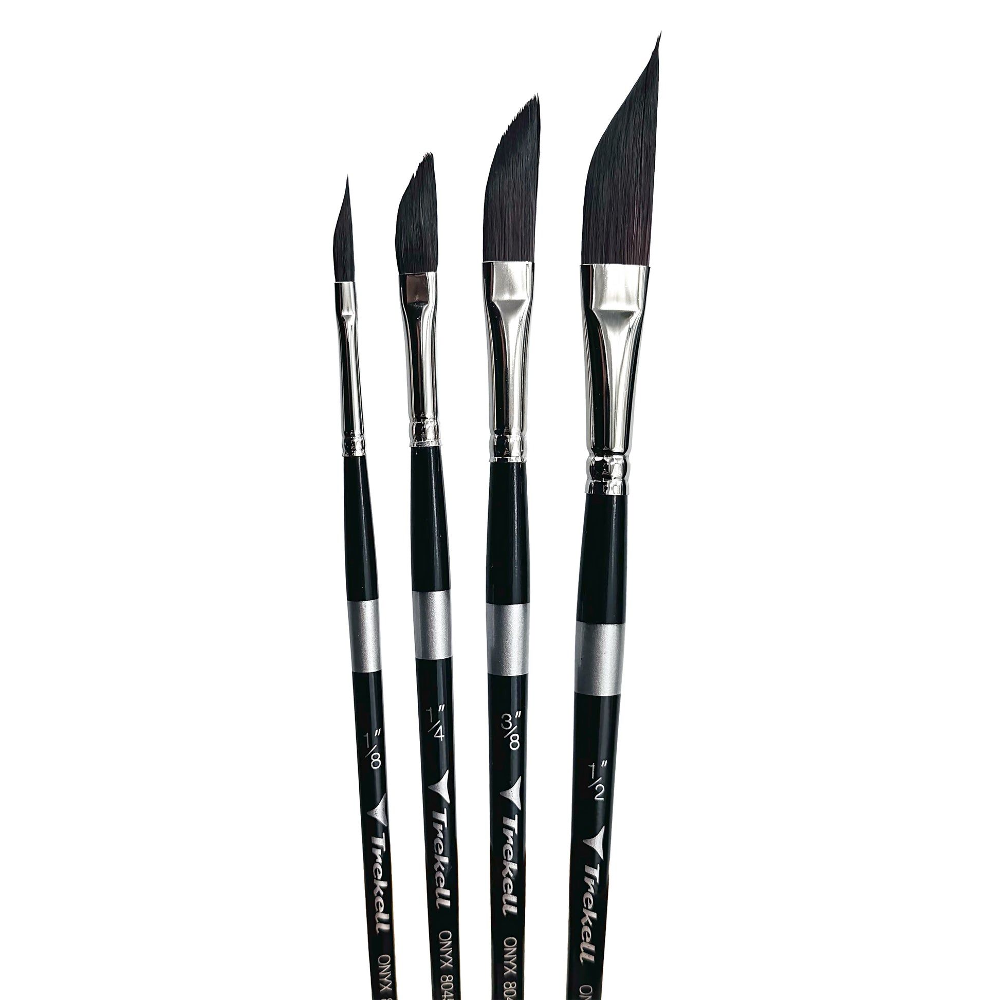 Trekell Onyx Synthetic Squirrel Short Handle Artist Brush, Complete Set, works exceptionally well with acrylic, watercolor, and oil paint.
