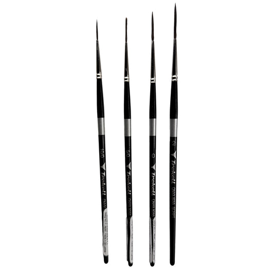 Trekell Onyx Synthetic Squirrel Short Handle Artist Brush, complete set Script, works exceptionally well with acrylic, watercolor, and oil paint.
