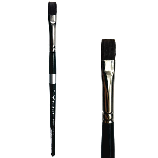 Trekell Onyx Synthetic Squirrel Short Handle Artist Brush, size #10 Bright, works exceptionally well with acrylic, watercolor, and oil paint.