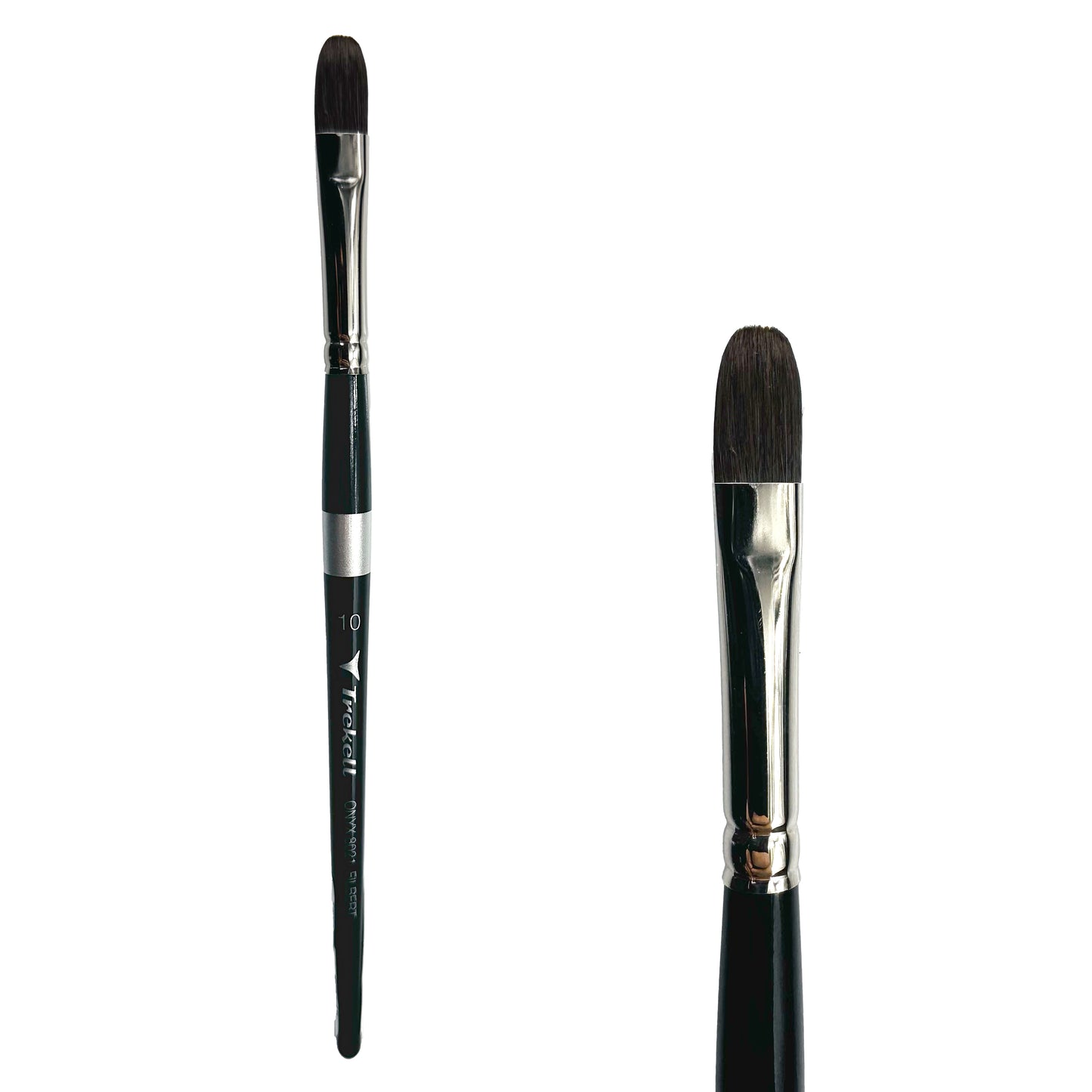 Trekell Onyx Synthetic Squirrel Short Handle Artist Brush, size #10 Filbert, works exceptionally well with acrylic, watercolor, and oil paint.
