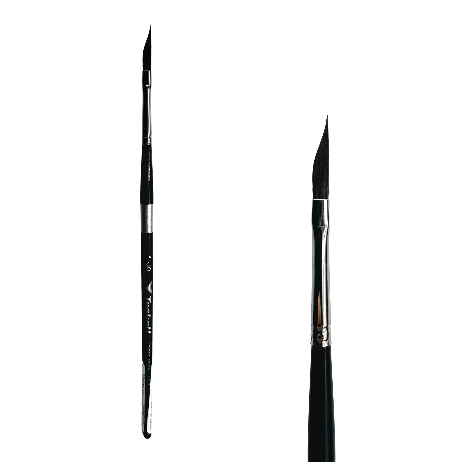 Trekell Onyx Synthetic Squirrel Short Handle Artist Brush, size 1/8" Dagger, works exceptionally well with acrylic, watercolor, and oil paint.